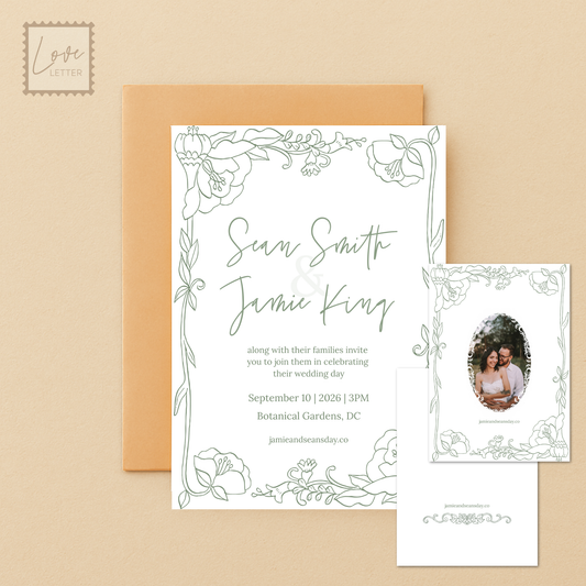 Wedding Invite Template Botanical Gardens