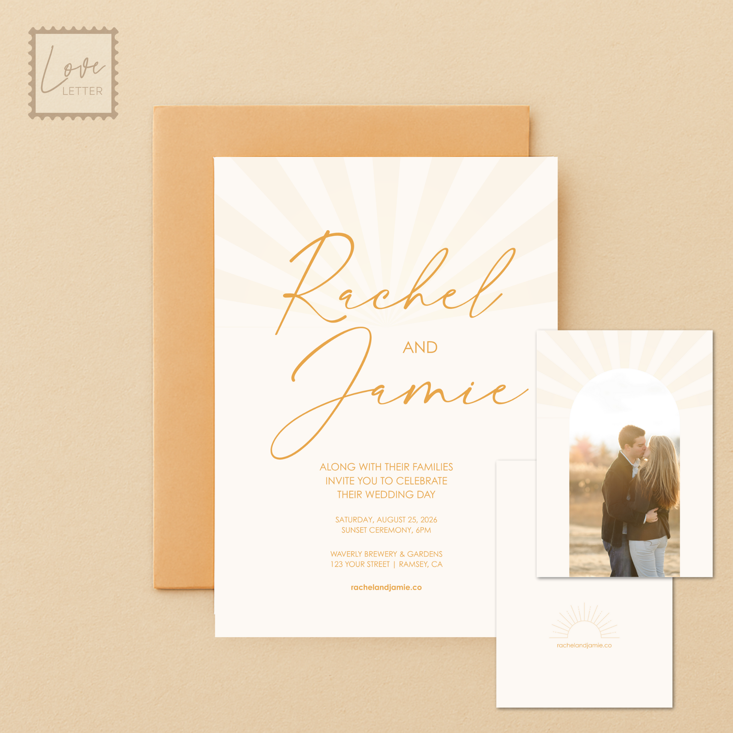 Wedding Invite Template Golden Hour