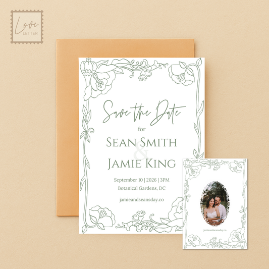 Save the Date Template Botanical Gardens