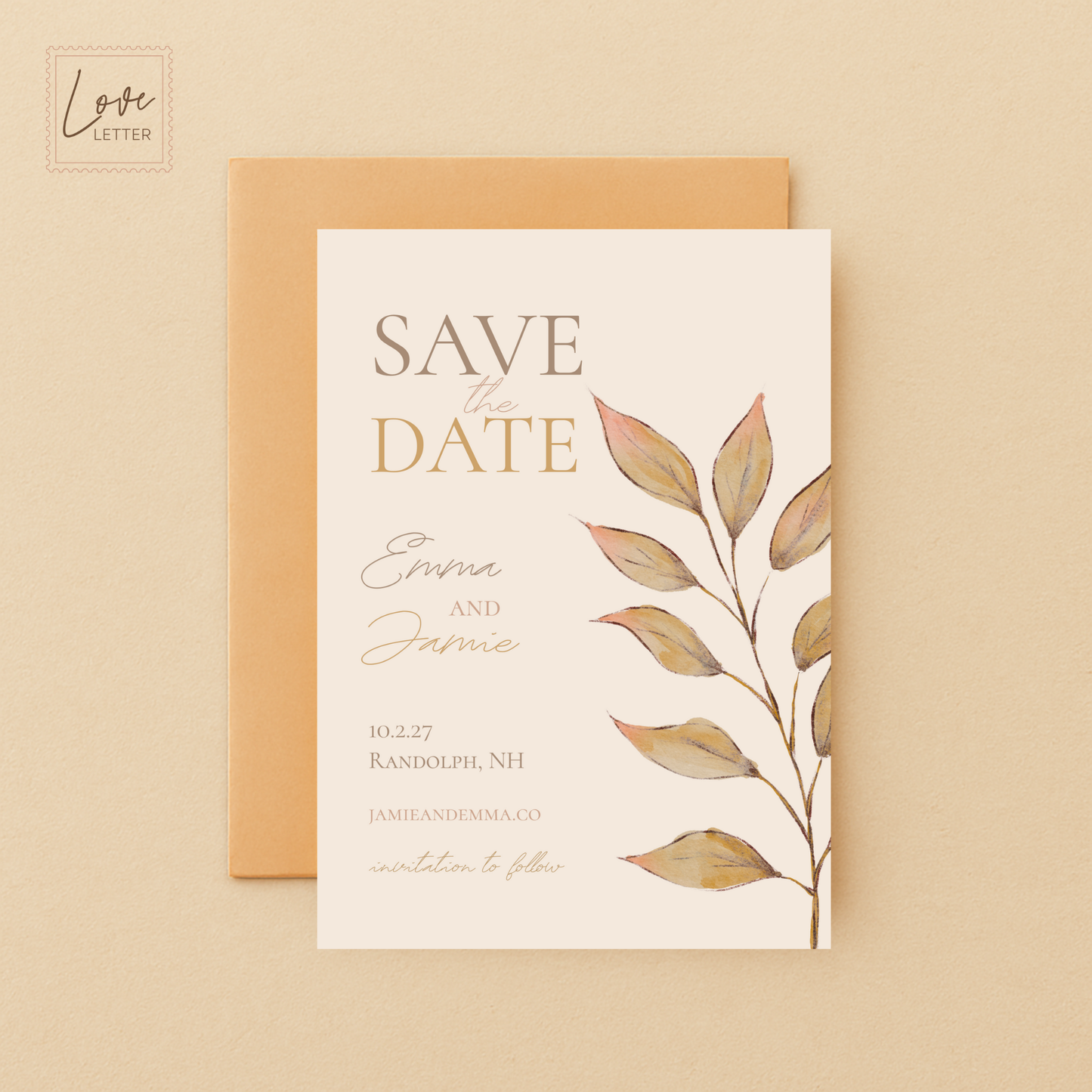 Save the Date Template Autumn Light