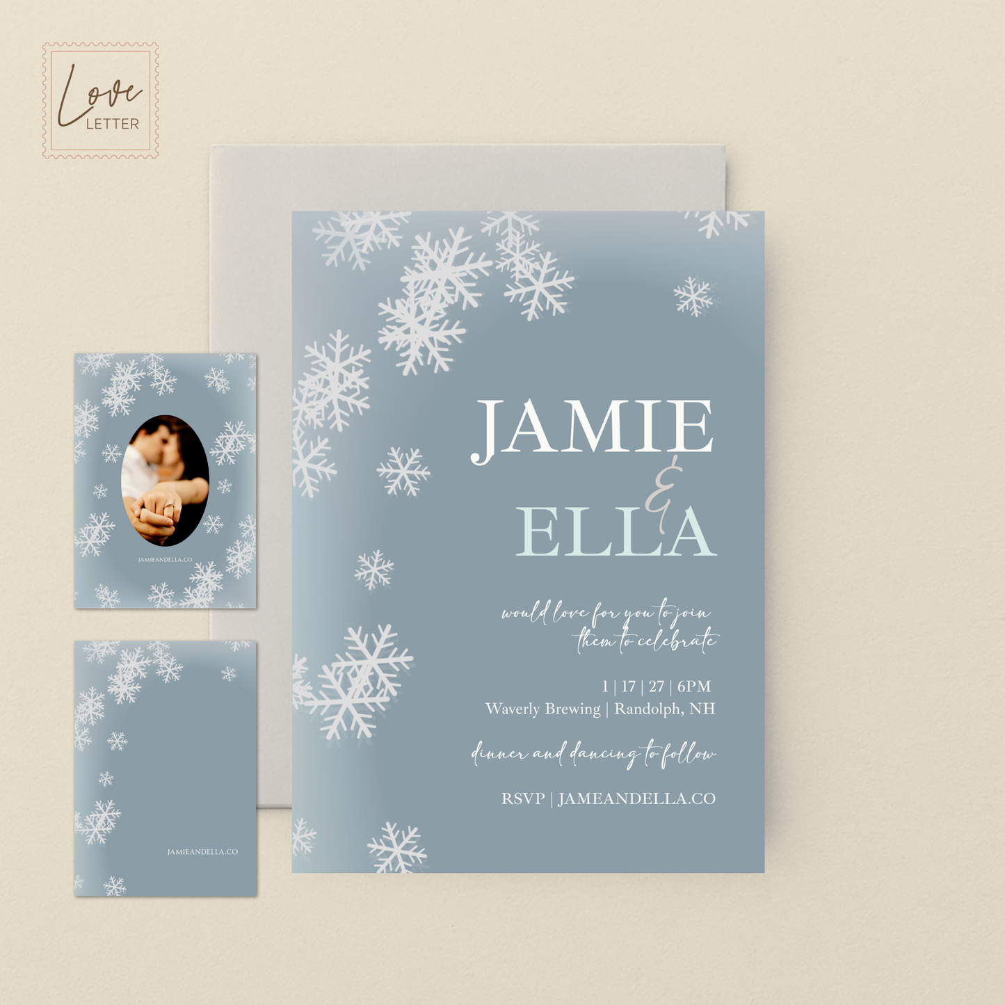 Wedding Invitation Template Snow Glow