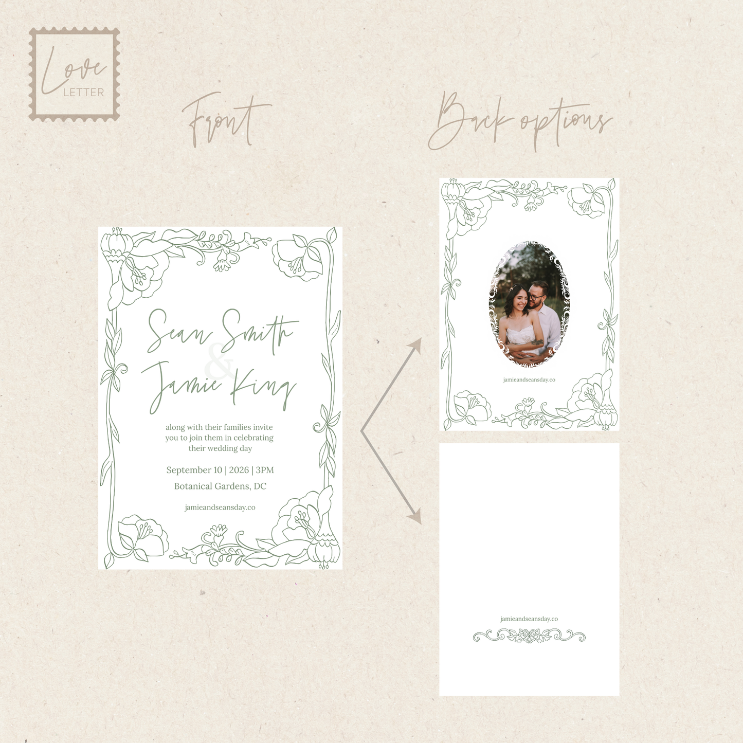 Wedding Invite Template Botanical Gardens