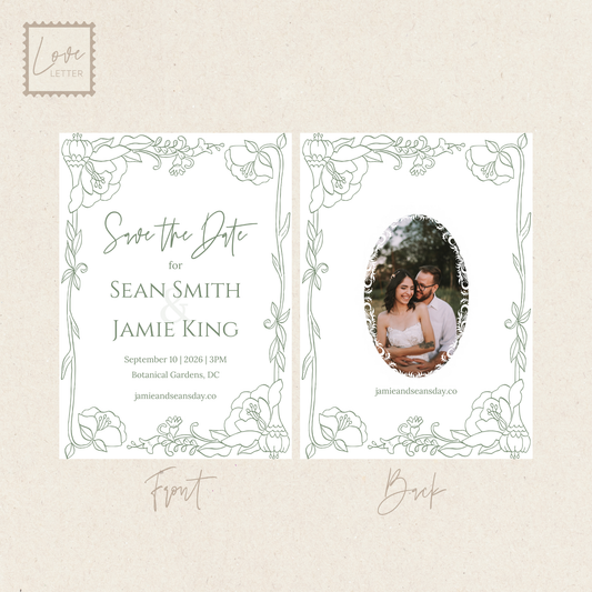Save the Date Template Botanical Gardens